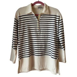 Nautical / breton stripe sweater with collar